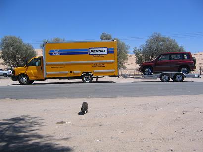 Pepper moving to Arizona. At the sand dunes outside Yuma